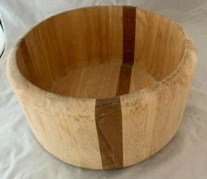 Tazón de ensalada vintage de 11"" x 11"" de diseño de madera de Arabia 6"" de alto - Imagen 1 de 4