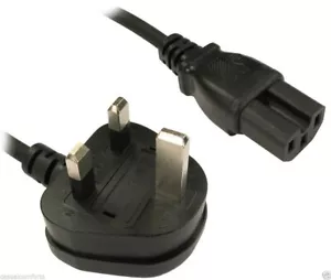 2M UK ENCHUFE PRINCIPAL A IEC C15 CABLE DE ALIMENTACIÓN RED CALIENTE, XPS STEAMER TV KETLE PLOMO - Imagen 1 de 1
