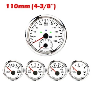 W PRO 5 Gauge Set 110mm GPS Speedometer Tachometer 200 KMH Turn Signal High Beam - Picture 1 of 14