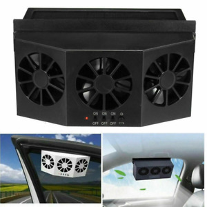 Car Cooling Fan Solar Powered Cooler Auto Window Air Vent Ventilation Exhaust