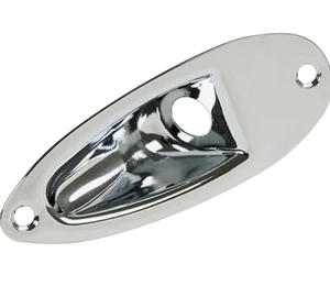 New Genuine Fender Stratocaster Jack Plate - Chrome - Picture 1 of 3