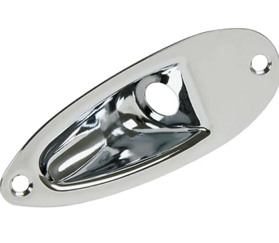 New Genuine Fender Stratocaster Jack Plate - Chrome - Image 1 of 3
