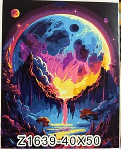 Paint by Number Kits kids/Adults, Paint by Numbers on Canvas Big moon - Picture 1 of 3