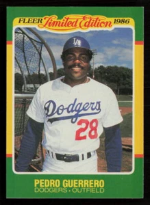 1986 Fleer Limited Edition Pedro Guerrero #21 Los Angeles Dodgers Baseball Card - Picture 1 of 2