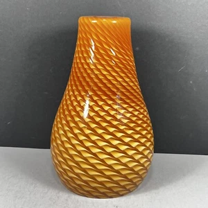 Lámpara colgante de vidrio remolino de colección sombra forma de pera ámbar miel caramelo 1-1/8 - Imagen 1 de 6