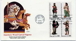 Fleetwood FDC 2243a Blk4 Holz geschnitzte Figuren AC993 - Bild 1 von 1