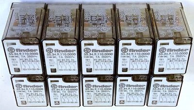 Finders 55.34.9.110.0000 250 V 7 A 4PDT Plug-in Relays with 110 VDC Coil - Image 1 of 4