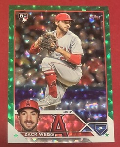 /499 ZACK WEISS RC SP - 2023 Topps UPDATE  - GREEN FOILBOARD - #US196 -ANGELS