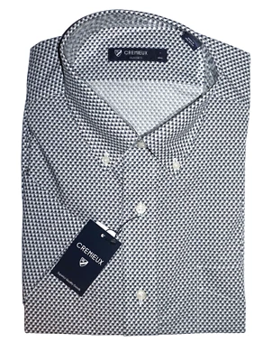 Daniel Cremieux Short Sleeve Shirt Large White & Blue Geometric NWT (DSS510) - Image 1 of 2