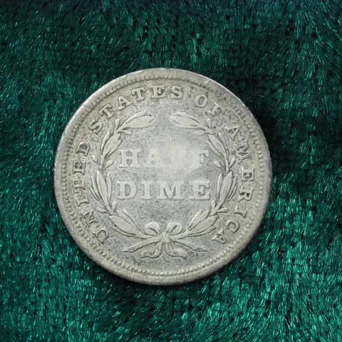 1837 Half Dime EF No Stars Collectible Rare US Silver Coin Extra Fine Condition Cover