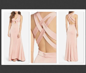 NUEVO Vestido Xscape Cruzado Espalda Recortada Rubor Rosa Talla 0 #B209 - Imagen 1 de 4