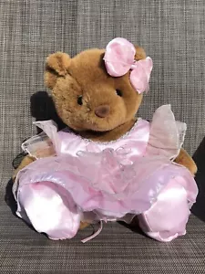 Vintage 1997 Build A Bear Brown Plush Stuffed Bear Girls pink outfit Ballerina - Picture 1 of 15
