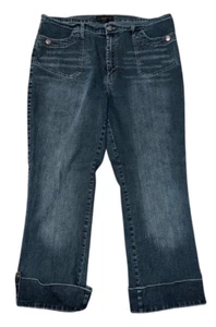 Damenjeans Adolfo Übergröße 18 dunkle Waschung Denim mit Bündchen - Bild 1 von 3
