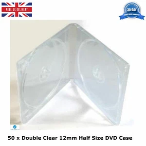 50 x clip libretto DVD doppie dimensioni medie trasparente 12 mm custodia CD PP custodia trasparente - Foto 1 di 12