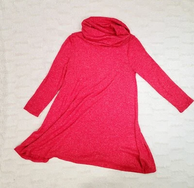 Antiguo Vestido Suéter Elástico LS Largo Medio Azul Marino Para Niña 4T Rojo Capucha Cuello Columpio Foto 1 de 4