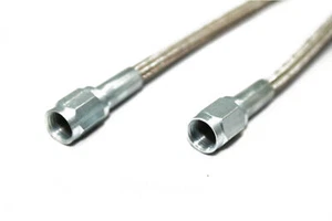-3 AN 18" Manguera de freno trenzada de acero inoxidable con medidor de extremos rectos/líneas turbo - Imagen 1 de 8