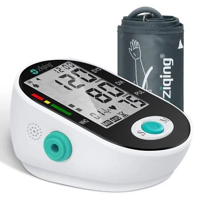 ZIQING Digital Blood Pressure Monitor Arm BP Large Cuff Pulse Meter Machine & Voice