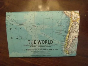 National Geographic MAP of the World 1970 How Man Pollutes The World - Picture 1 of 3