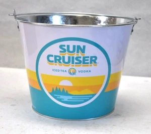 Secchiello ghiaccio latta Boston Beer Sun Cruiser 5 qt tè freddo vodka 2 lati decorazione festa - Foto 1 di 4