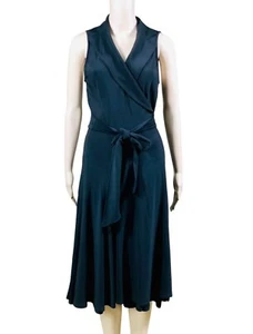 Ralph Lauren black wrap sleeveless dress with collar sz 10 - Picture 1 of 8