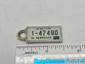 Vintage Plastic 1962 Nebraska Disabled Veterans DAV License Plate Keychain Tag - Picture 1 of 3