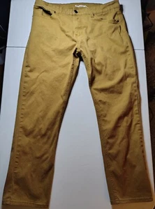Rue 21 Carbon Men's Slim Fit Khaki Tan Pants 34x30 (I measure 28) Freedom Flex - Picture 1 of 10