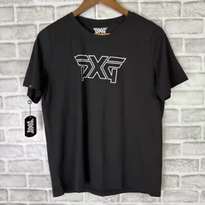 PXG Solution Black Logo Graphic Casual Short SLV Crew Neck T-Shirt Womens Medium - Picture 1 of 6