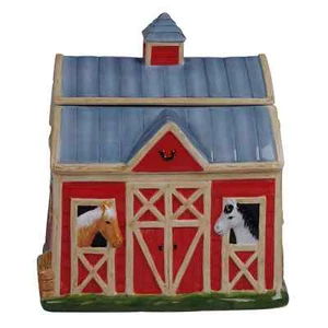 Clover Farm Horse 3-D Barn Cookie Jar - Picture 1 of 2