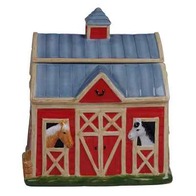 Clover Farm Horse 3-D Barn Cookie Jar - Image 1 of 2