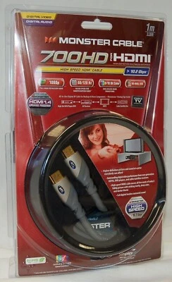 Новый Monster кабель 700HD 10.2Gbps HDMI кабель 3' футов 3D HDTV игровой 1 М высокоскоростной - Изображение 1 из 2
