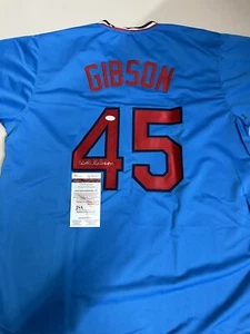 St Louis Cardinals Bob Gibson #45 Signed Baseball Jersey With COA Autographed - Picture 1 of 4