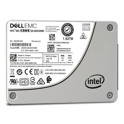 Intel S4610 1.92TB DELL SSD 2.5'' SATA 6Gb/s Solid State Drive SSDSC2KG019T8R - Image 1 of 2