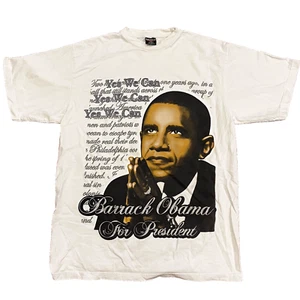 Barack Obama President Sz 2XL Hip Hop RARE White T-Shirt Griffin - Picture 1 of 6