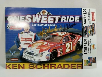 Nascar Ken Schrader Autograph little Debbie #21 Signed Picture Advertising  - Image 1 of 4
