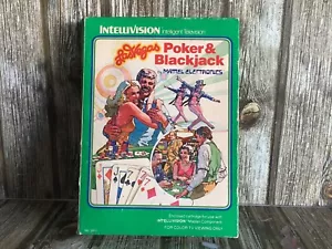 INTELLIVISION BLACKJACK & POKER WHITE LABEL GAME CARTRIDGE OVERLAYS COMPLETE - Picture 1 of 8