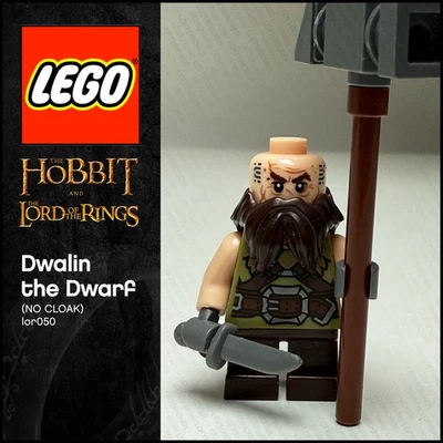 GENUINE LEGO Hobbit Lord of the Rings Minifigure Dwalin the Dwarf lor050 NOCLOAK - Image 1 of 4