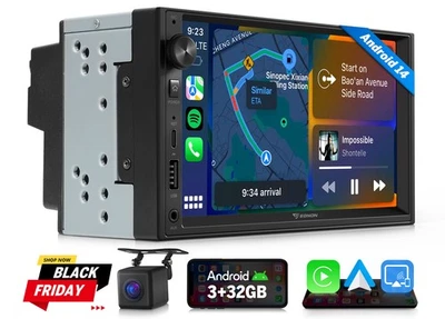 Eonon UX7 Double 2DIN 7" Android Auto 14 CarPlay Head Units GPS Navigation Hi-Fi - image 1 of 4