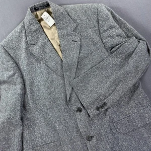 New England Collection Blazer Men 40 S Gray Noil Silk 2 Button Sport Coat Tweed - Picture 1 of 21