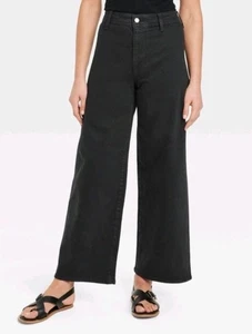 Damen High-Rise Sailor Wide Leg Ankle Jeans-Universal Thread schwarz Größe 10 - Bild 1 von 11