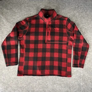 The North Face Jacke Herren 2XL Fleece 1/4 Zip Pullover rot Buffalo kariert Gorpcore - Bild 1 von 13