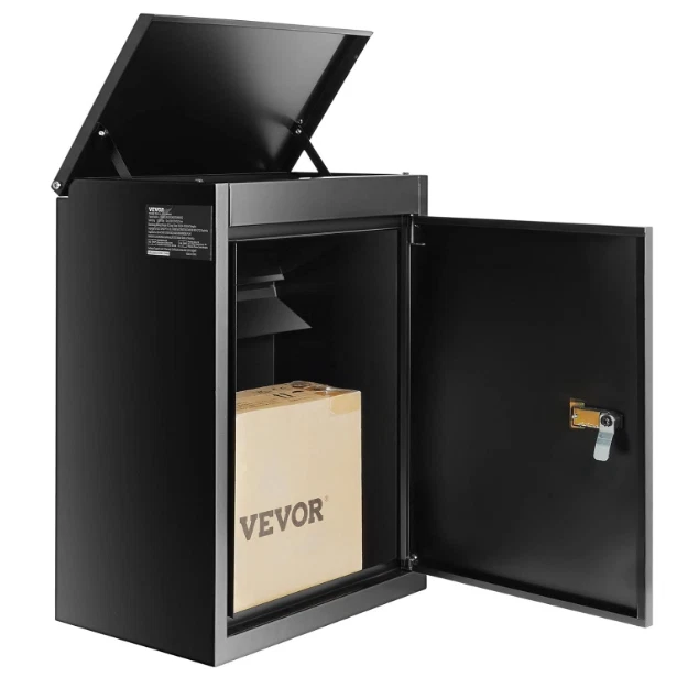 Caixa de venda externa VEVOR 15,4"x10,6"x20,5" aço galvanizado, preta - Imagem 1 de 1