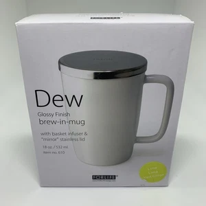 Nuovo! FORLIFE Tazza da birra rugiada con cestello infusore, coperchio inox, tazza da tè verde 18 oz - Foto 1 di 10