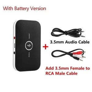 Bluetooth 5.0 Transmitter Receiver 2 IN 1 Wireless Audio 3.5mm Jack Aux Adapter - Picture 1 of 5