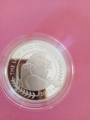Sterlina d'argento proof Il Leone e l'Aquila 2023 - Immagine 1 di 2