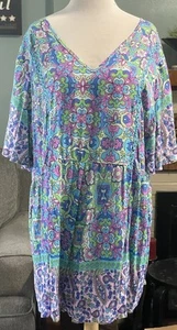 Rustty Dustty 2XL Strampler schön türkis blau pink & grün mit coolen Mustern Neu mit Etikett - Bild 1 von 5