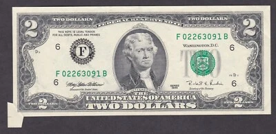 [AU] Butterfly Fold Error 1995 FRN 2 Dollars F02263091B [005-1] - Image 1 of 2