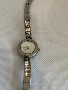 Advance NO BOUNDARIES Rhinestone Watch Silver Tone 7” Bracelet Model NB94704W - Picture 1 of 7