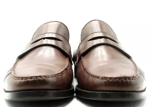 Men's Santoni Dark Brown Italian Penny Loafers Size 12 UK, 13 USA - Picture 1 of 10