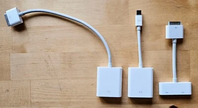 Original Genuine Apple Video Adapters Bundle - A1368, A1307, A1388 - VGA HDMI  - Image 1 of 4