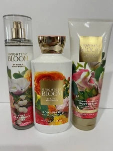 NEW 3PS Bath & Body Works BRIGHTEST BLOOM Body Lotion, Body Wash, Fragrance Mist - Picture 1 of 4